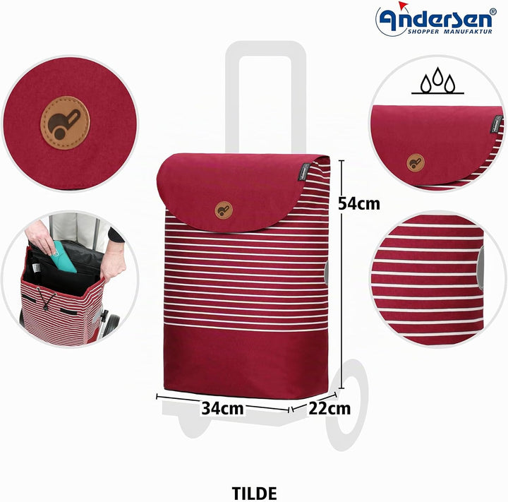 ANDERSEN Einkaufstrolley - Treppenst. Scala Sh. Tilde rot 37 L einkaufen, hochwertig, modern, leicht