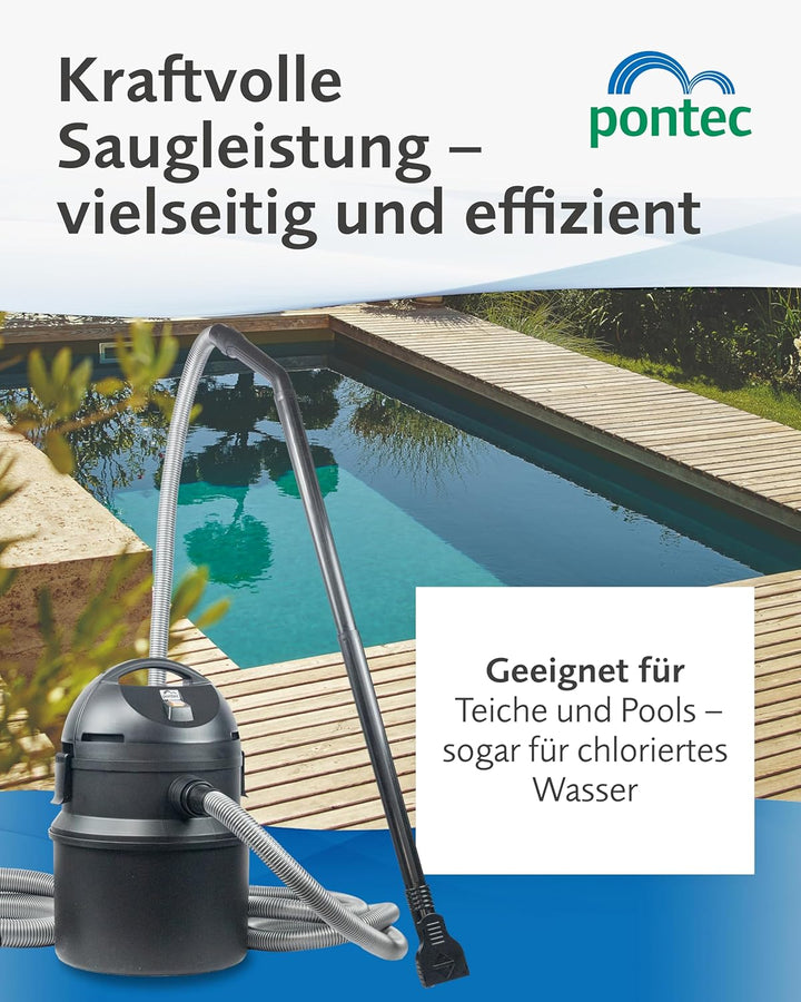Pontec 50754 PondoMatic 1400 W, 3000 l/h - Teichschlamm-Sauger zur einfachen und effektiven Säuberun