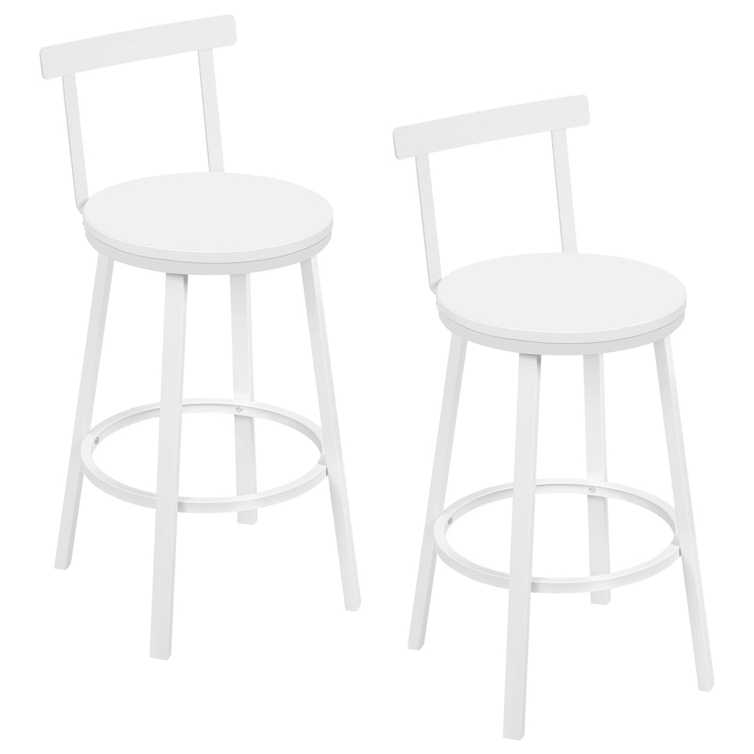 WOLTU Barhocker 2er Set, Barstuhl, Bar Hocker rund, Küchenhocker mit Lehne, Metallgestell, Fussstütz