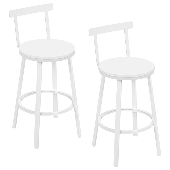 WOLTU Barhocker 2er Set, Barstuhl, Bar Hocker rund, Küchenhocker mit Lehne, Metallgestell, Fussstütz