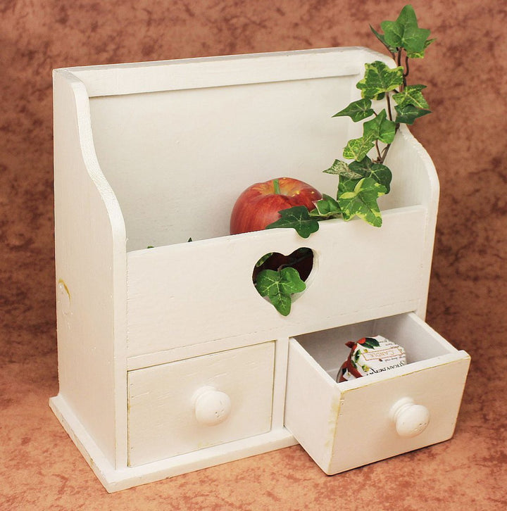 Minikommode Kommode mit 2 Schubladen 12236 Regal 28 cm Schmuckkasten Shabby Regal