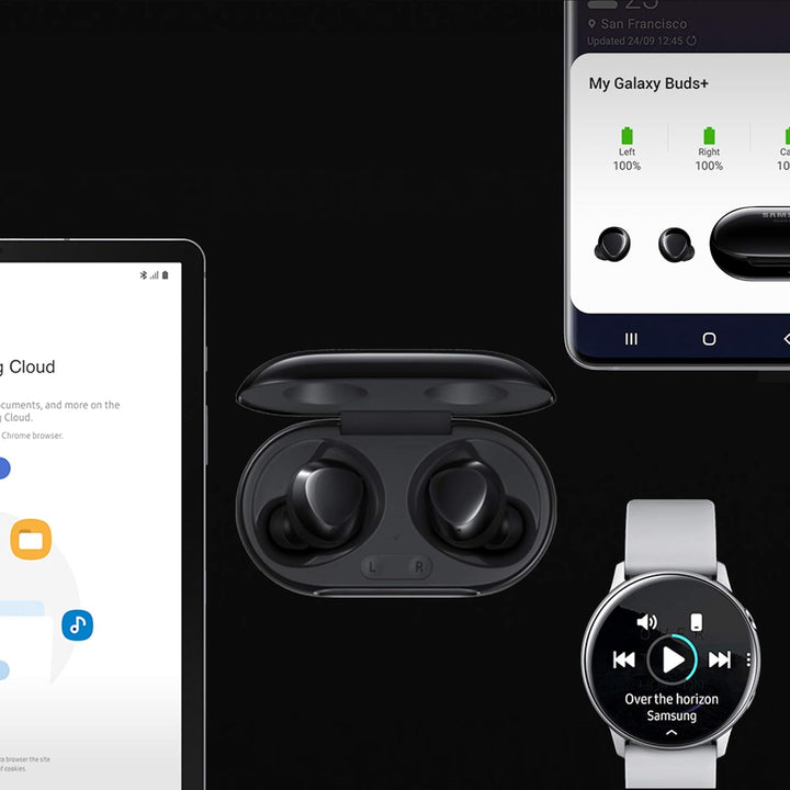 Samsung Galaxy Buds +, Kabellose Kopfhörer, 3 Mikrophone, Sound by AKG, ausdauernder Akku, 2-Wege-La
