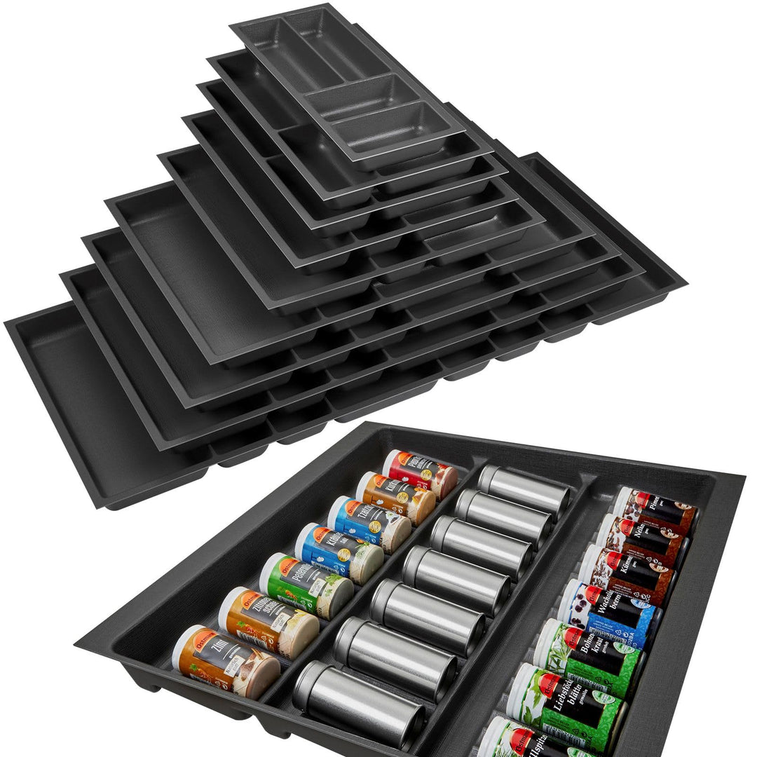 ORGA-BOX 2 Gewürzeinsatz Tiefe: 461 x Breite: 509 mm anthrazit mit Canvas Struktur für 60er Nobilia