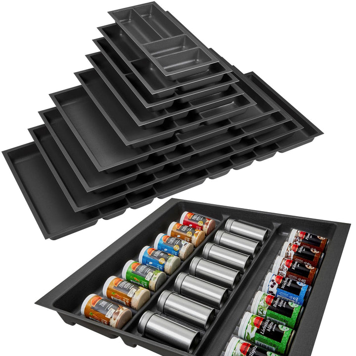 ORGA-BOX 2 Gewürzeinsatz Tiefe: 461 x Breite: 509 mm anthrazit mit Canvas Struktur für 60er Nobilia