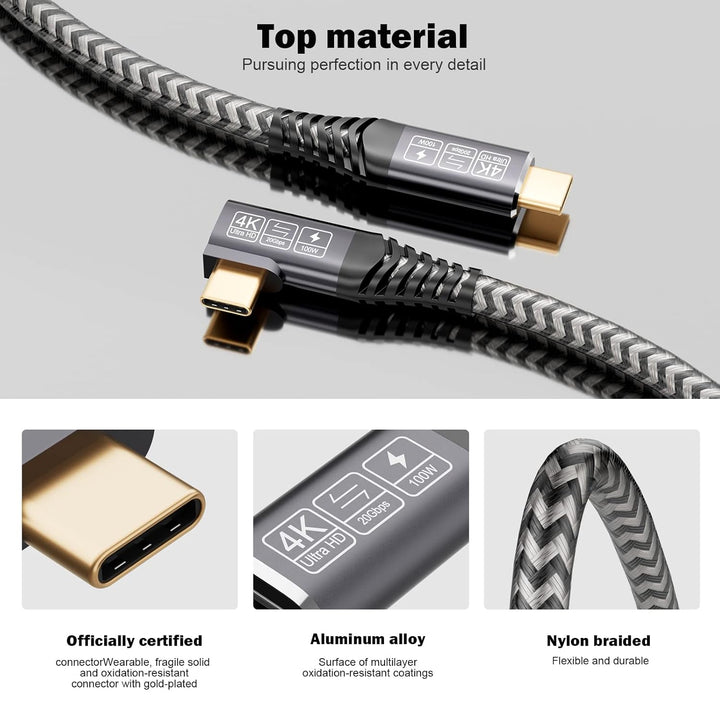 CAKOBLE USB C auf USB C Kabel 2M, 20Gbps USB C 3.2 USB 3.2 Gen2 Ladekabel USB C 4K@60Hz Videoübertra