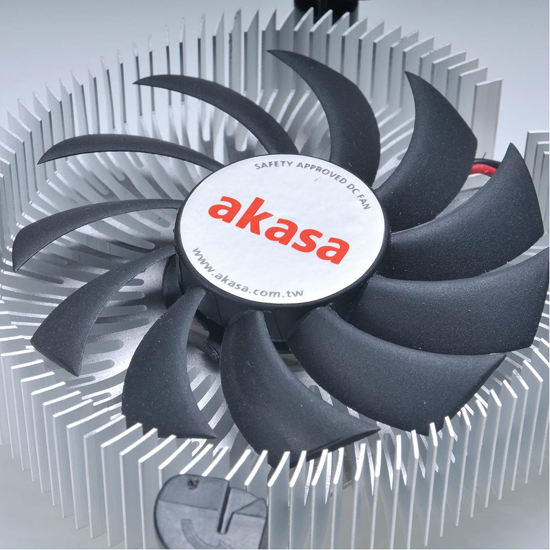 Akasa Aluminium Intel Mini-ITX cooler | TDP 35W | 26mm Low Profile CPU Cooler | 74mm PWM Fan | Heats