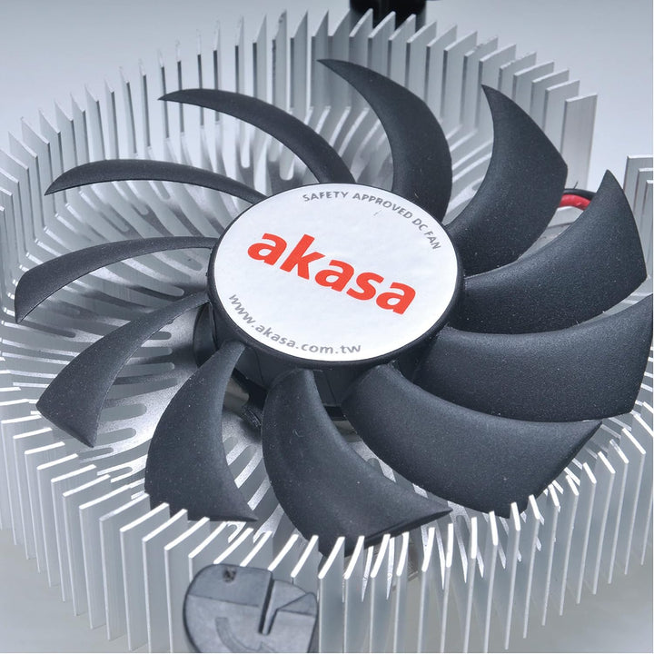 Akasa Aluminium Intel Mini-ITX cooler | TDP 35W | 26mm Low Profile CPU Cooler | 74mm PWM Fan | Heats