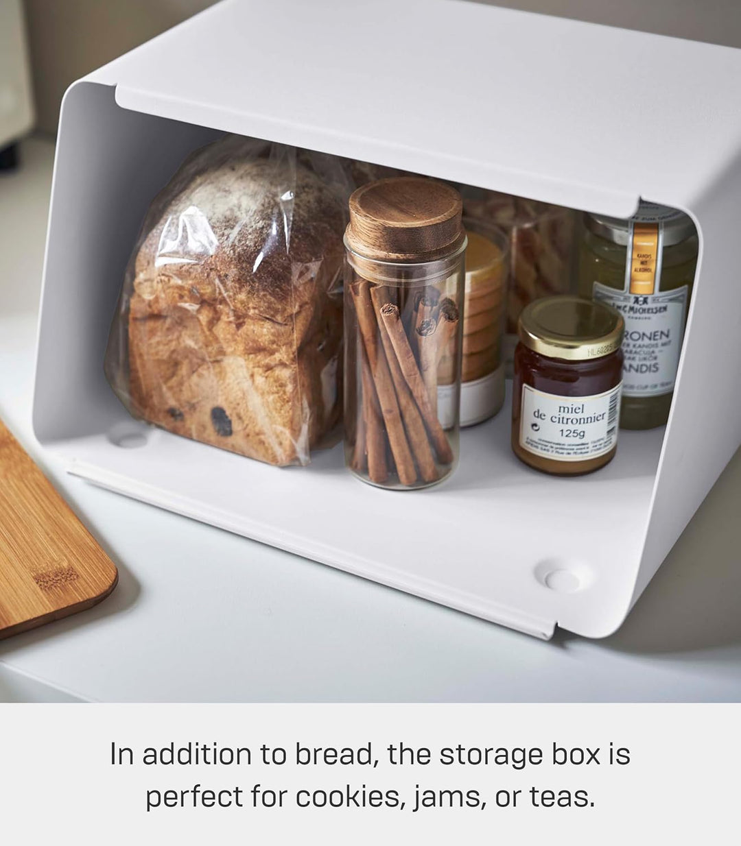 YAMAZAKI Tower Brotkasten, Edelstahl, Weiss, One Size, Weiss