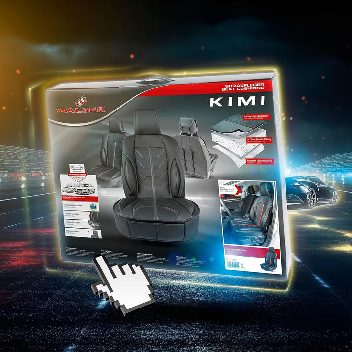WALSER Premium Sitzauflage Auto Rückbank Kimi schwarz/grau, Vergleichssieger Auto Sitzauflagen, Auto