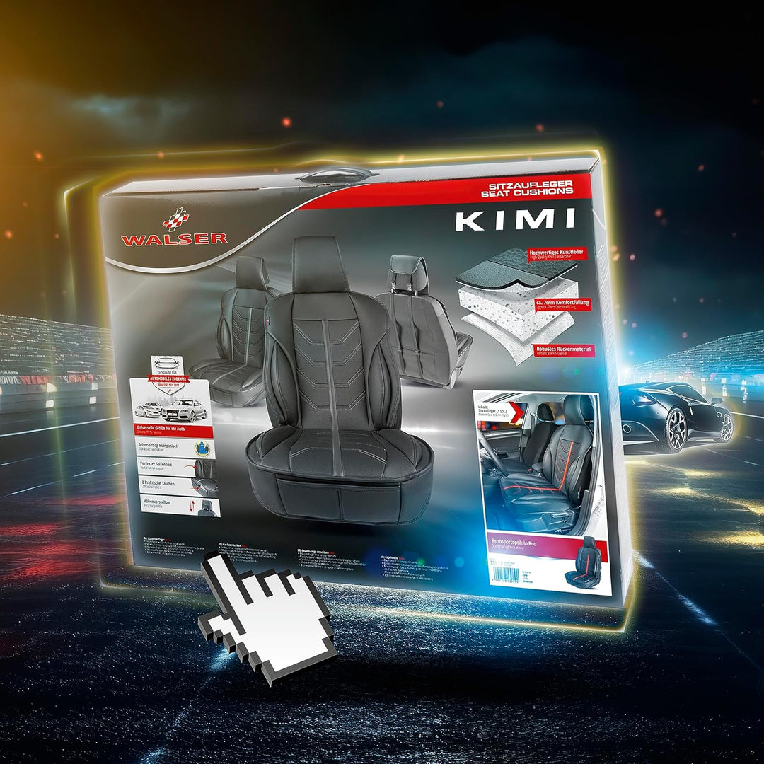 WALSER Premium Sitzauflage Auto Rückbank Kimi schwarz/grau, Vergleichssieger Auto Sitzauflagen, Auto