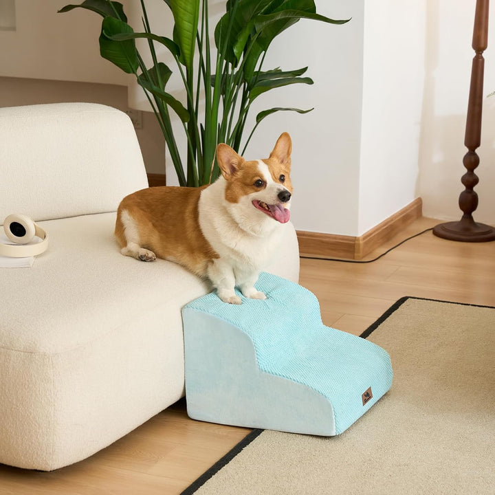 Hundetreppe für kleine Hunde, 2 Stufen 30cm Hoch Haustiertreppe, Waschbar rutschfest, Katzentreppe f