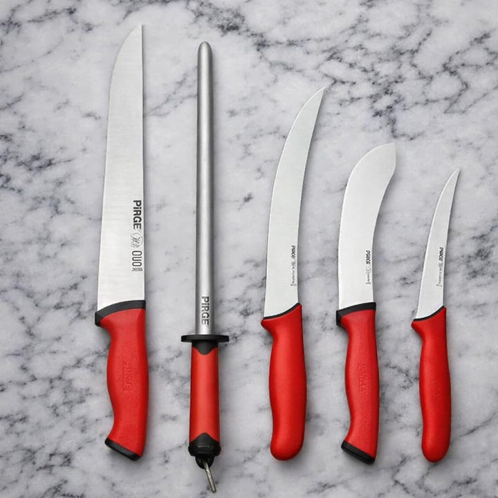 Pirge Metzgermesser Set für Messer Shop - Schlachtermesser Set 5 TLG - 25 cm Metzgeresser - 21 cm Au