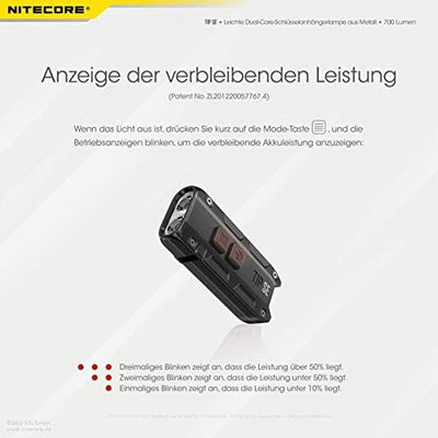 Nitecore Tip SE aufladbare Schlüsselanhängerlampe 700 Lumen Unbekannt, Unbekannt