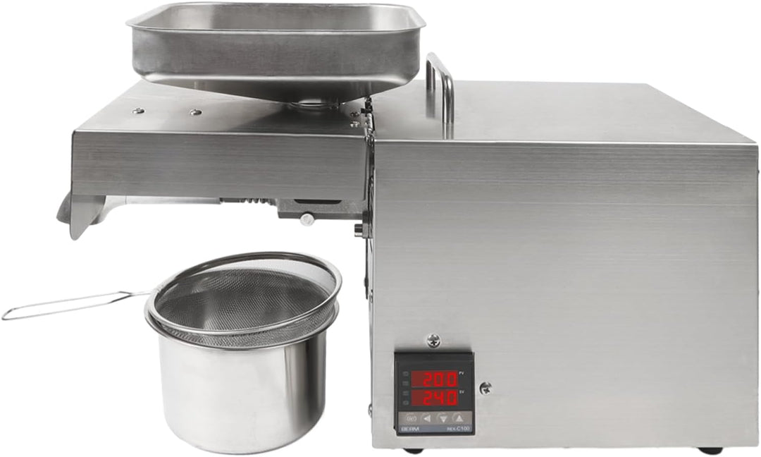 220v Ölpresse Maschine Automatische Ölmühle Öl Extraktion Expeller 5kg/hr 610w, 304 Edelstahl Ölpres