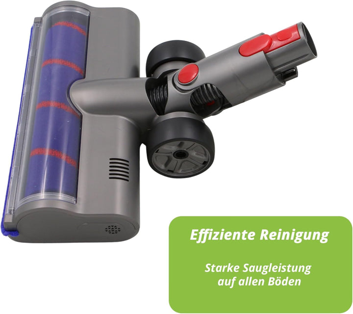 Hochwertige Elektrobürste mit Softwalzen, LED-Beleuchtung & Möbelschutzband kompatibel mit Dyson V7,