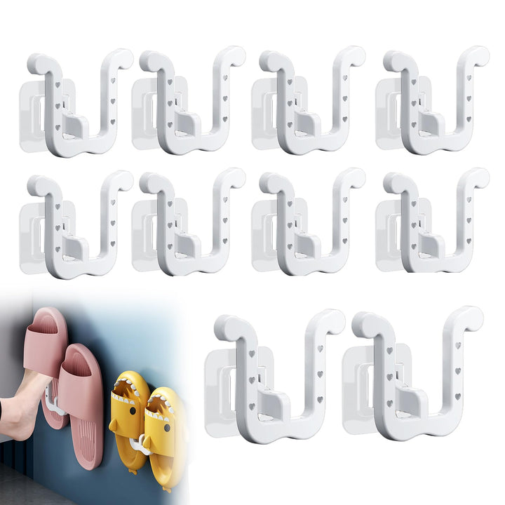 10pcs Schuhregal Zur Hausschuhe Wandmontage, Ohne Bohren Wand Slipper Aufbewahrung Schuhablage Wand