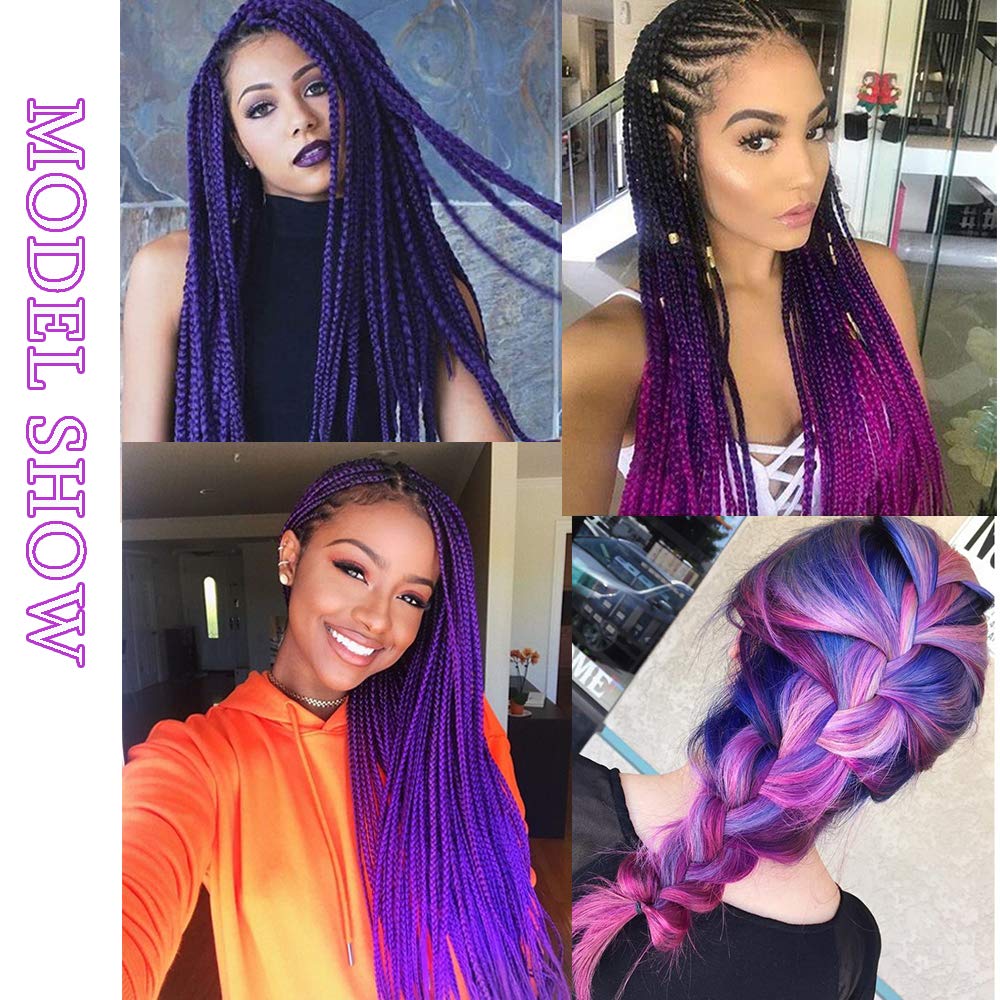 5 Packs Braids Extensions Flechten Hair Extensions Crochet Haar Kunsthaar Colorful Schwarz bis Lila