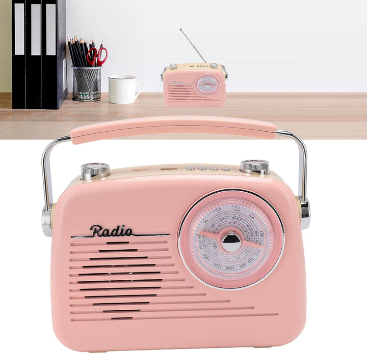 Tragbares Retro-Radio, AM-FM-Radio mit Bluetooth, Kurzwellenradio, Batteriebetrieben oder mit Wechse