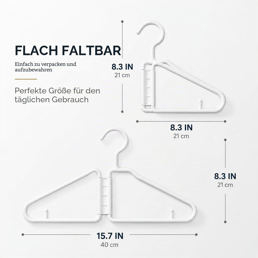 8 Stück Faltbare Kleiderbügel, Platzsparende Kleiderbügel, Kleiderbügels Faltbar, Kleiderbügels Klap