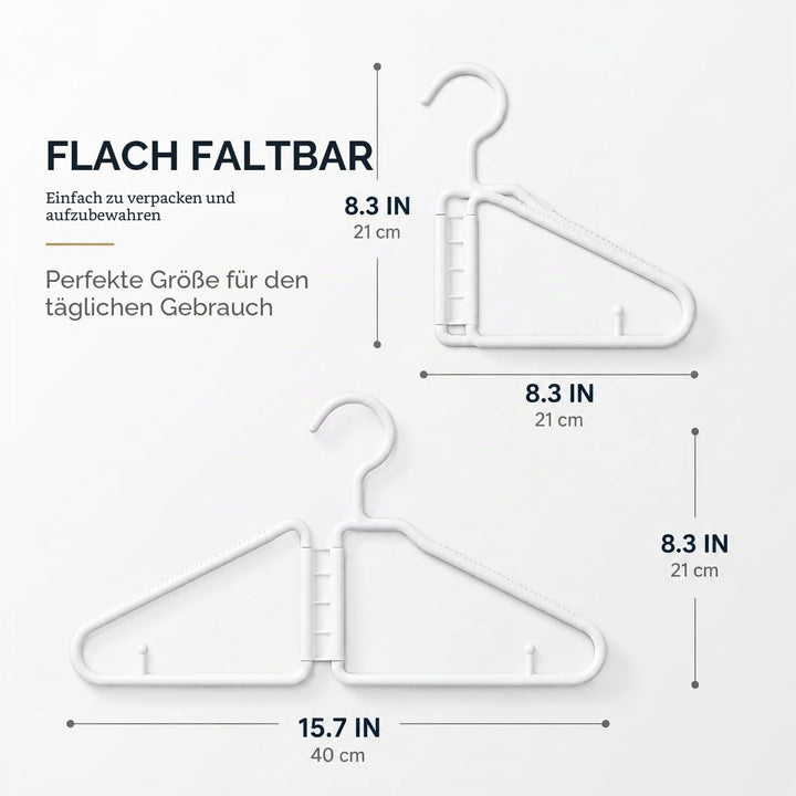 8 Stück Faltbare Kleiderbügel, Platzsparende Kleiderbügel, Kleiderbügels Faltbar, Kleiderbügels Klap