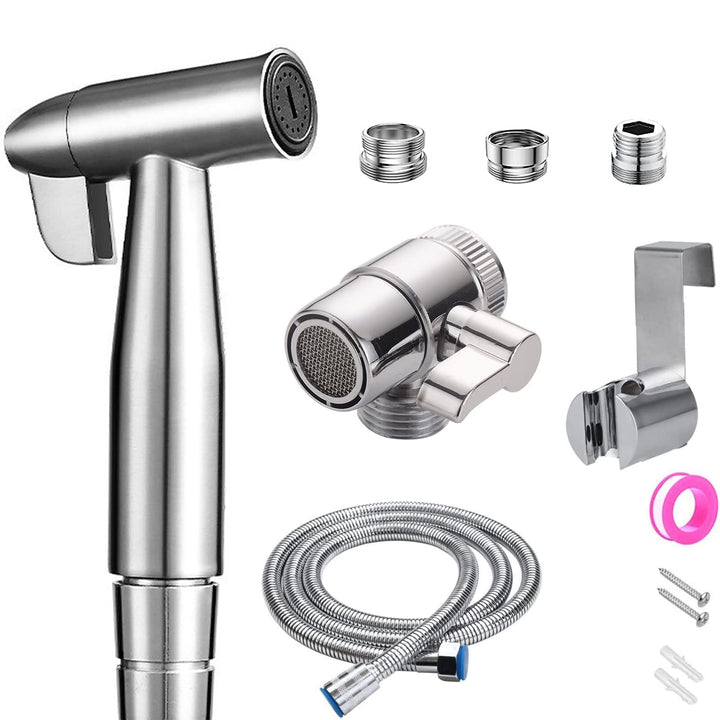 Bidet Edelstahl Handbrause, handgehaltenes Bidet muslimische Edelstahldusche und Baby-Stoffwindelspr