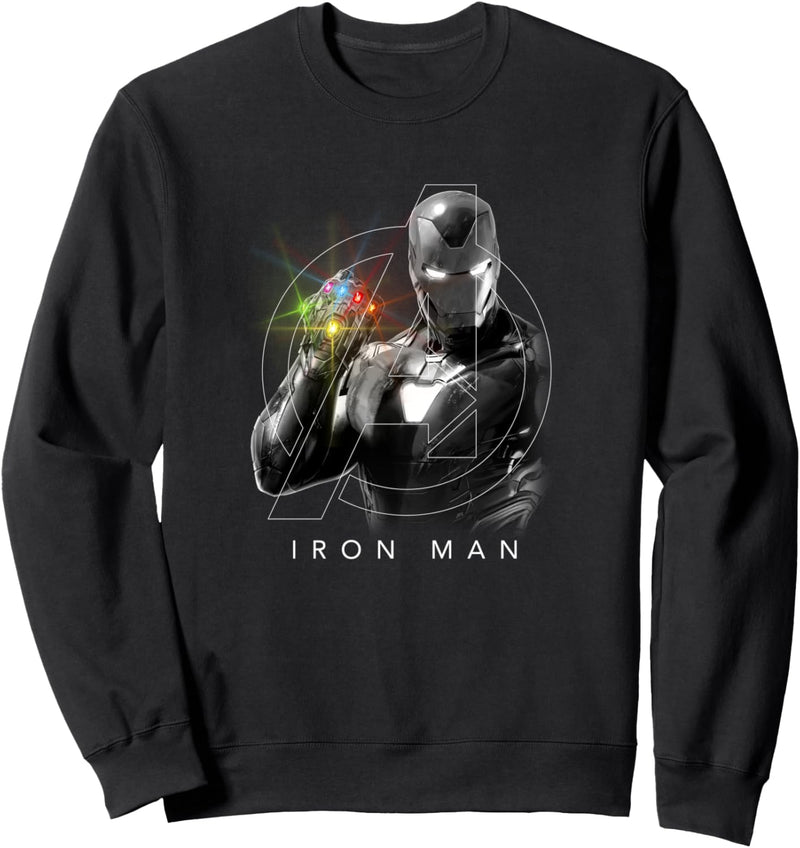 Marvel Avengers Endgame Glowing Stones Logo Overlay Portrait Sweatshirt