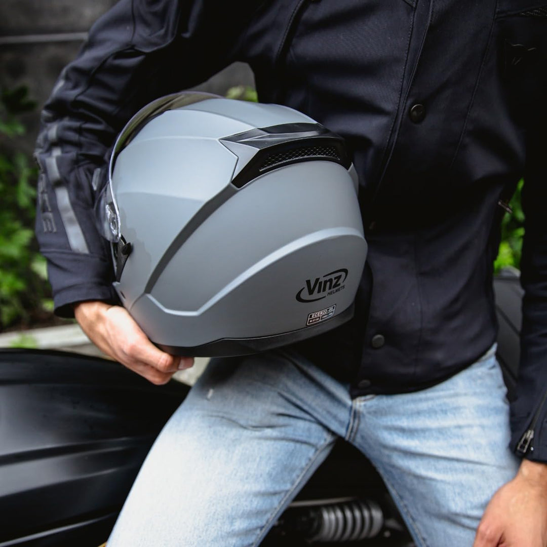 VINZ Kennet Integralhelm mit Sonnenblende | ECE 22.06 & PINLOCK vorbereitet | Motorradhelm für Herre