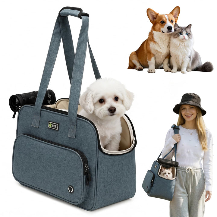 Hundetragetasche Katzentragetasche, Leichte & Atmungsaktive Haustiertasche mit Schultergurt für Reis
