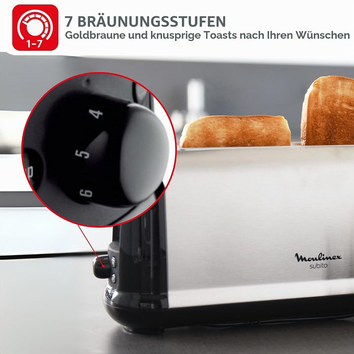 MOULINEX LS260800 Subito Toaster - Edelstahl und Schwarz