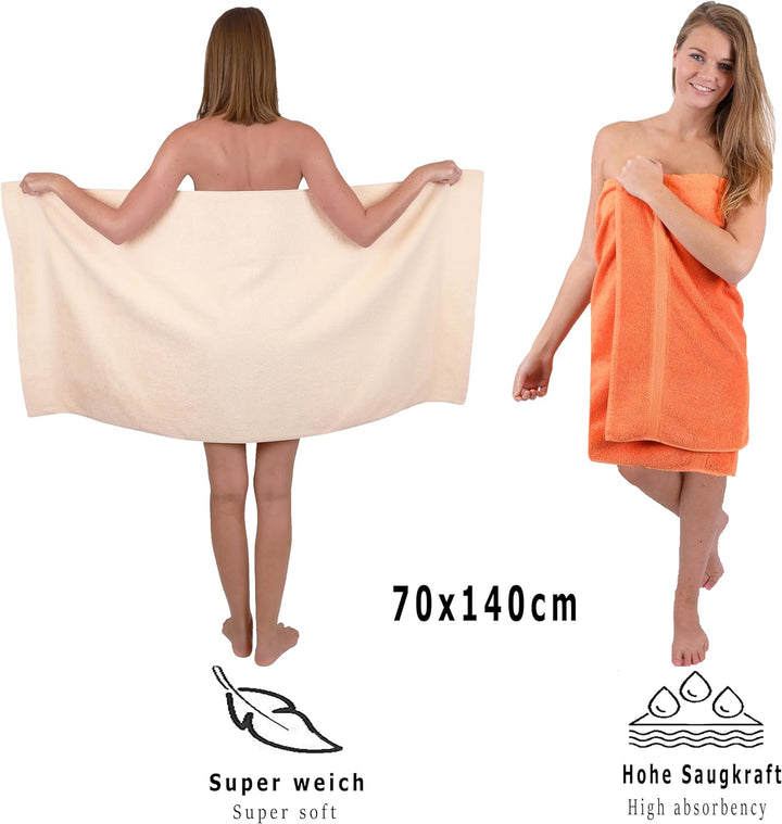 Betz 10-TLG. Handtuch-Set Premium 100% Baumwolle 2 Duschtücher 4 Handtücher 2 Gästetücher 2 Waschhan