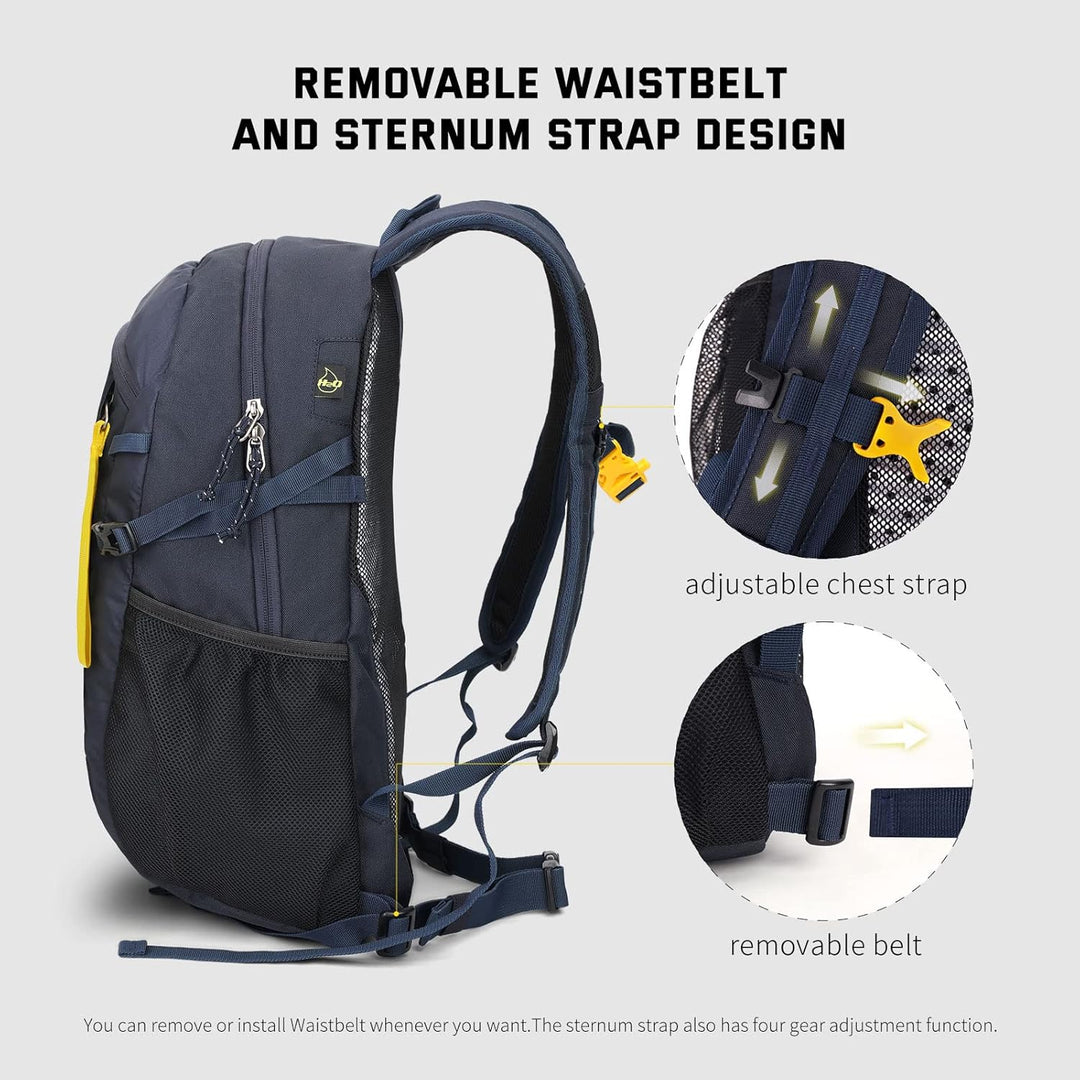 SKYSPER Leicht Wanderrucksack Klein Rucksack mit Rückenbelüftung Trekkingrucksack aus atmungsaktivem