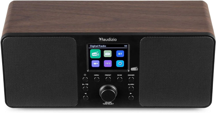 Audizio Genua DAB Radio mit Bluetooth – Stereo DAB Plus Radio mit Fernbedienung, 60 Speicherplätze,