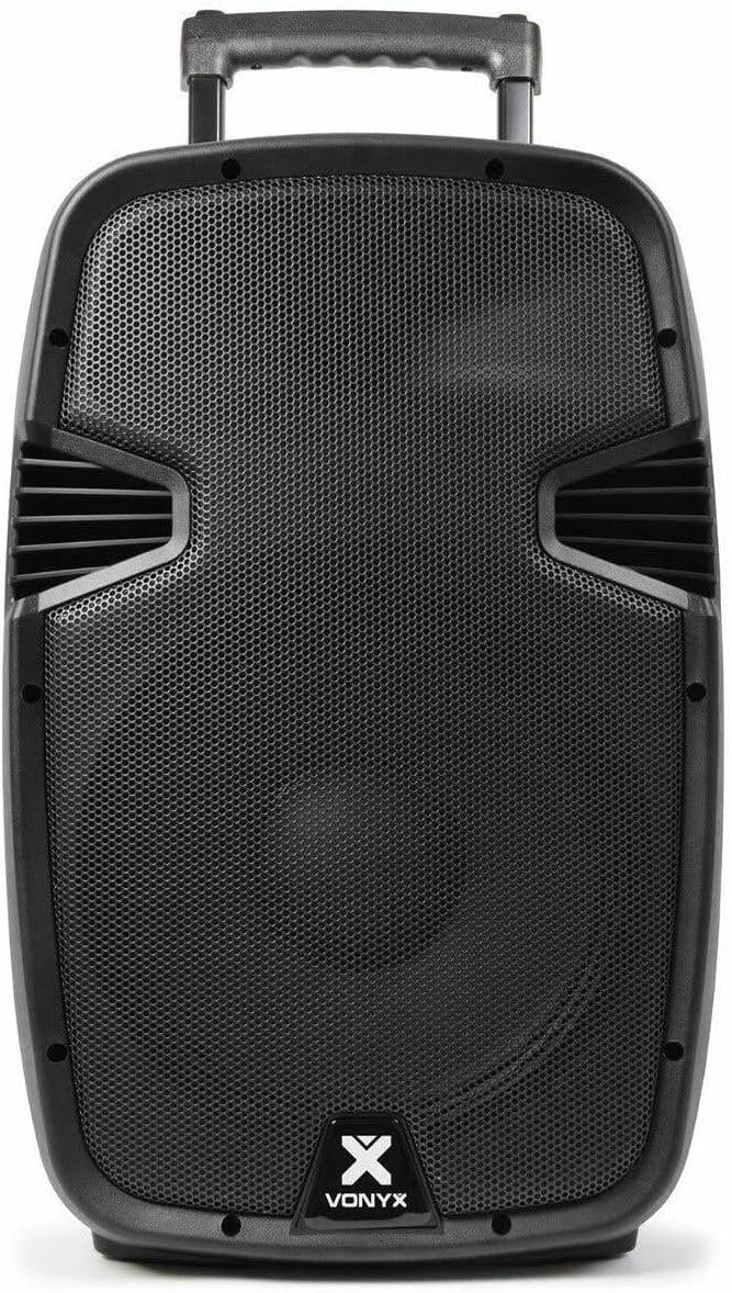 Vonyx SPJ-PA912 - Mobiler Party Lautsprecher mit Akku, 500 Watt, Karaoke Anlage mit 2 Mikrofonen, Mu