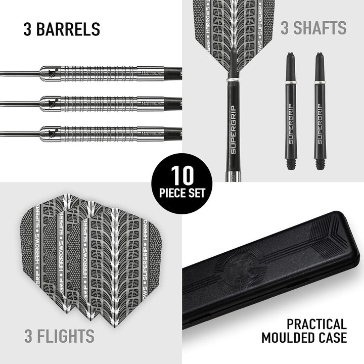 Harrows Super Grip Darts Supergrip Steeltip 22g 23 g silber, 23 g silber
