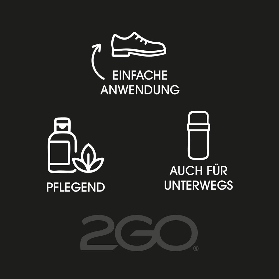 2GO Schuh-Reinigungsset - Reborn Leather Kit, Schuhcreme, Reinigungsbürste, Mikrofasertuch, für Lede