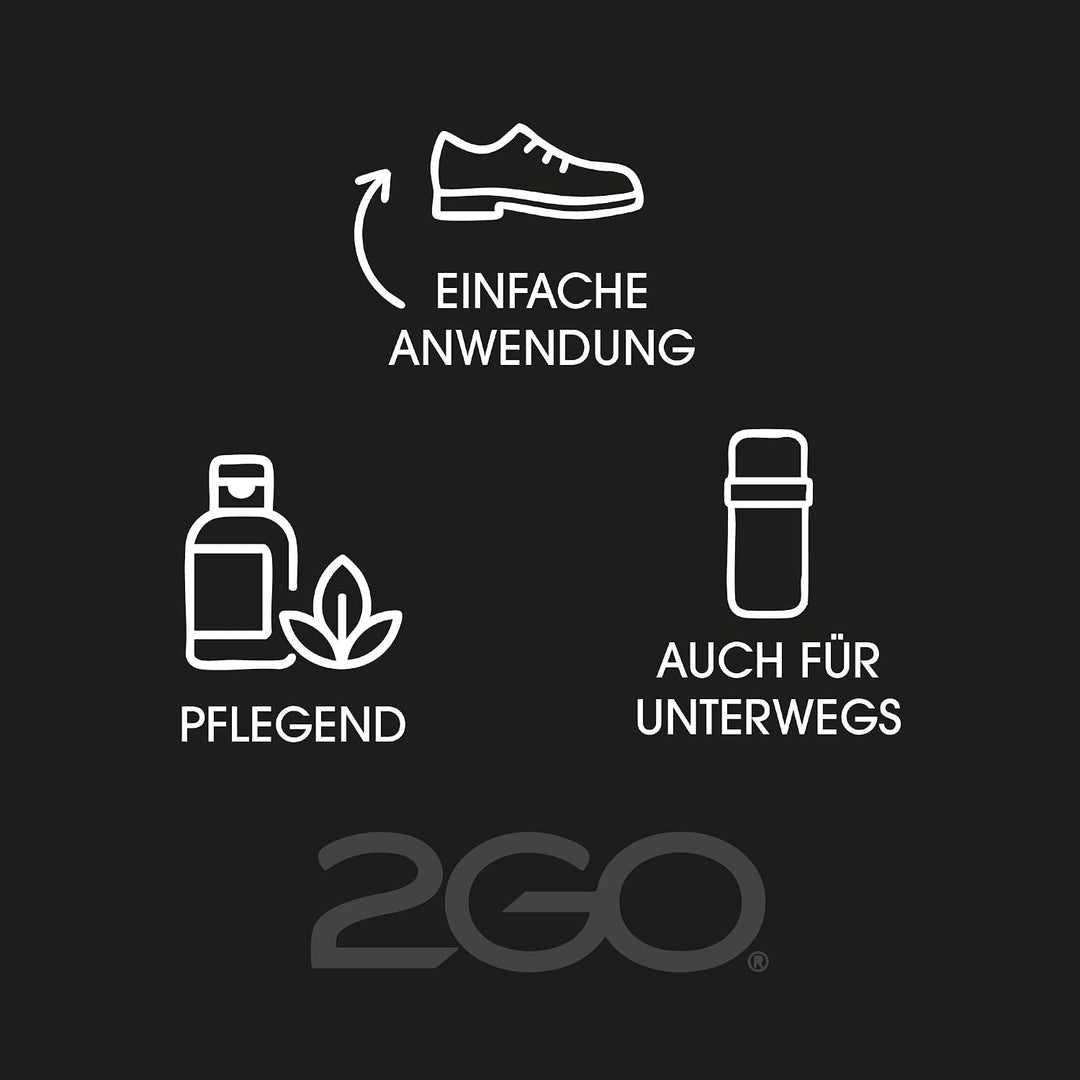 2GO Schuh-Reinigungsset - Reborn Leather Kit, Schuhcreme, Reinigungsbürste, Mikrofasertuch, für Lede