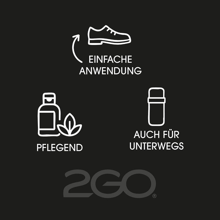 2GO Schuh-Reinigungsset - Reborn Leather Kit, Schuhcreme, Reinigungsbürste, Mikrofasertuch, für Lede