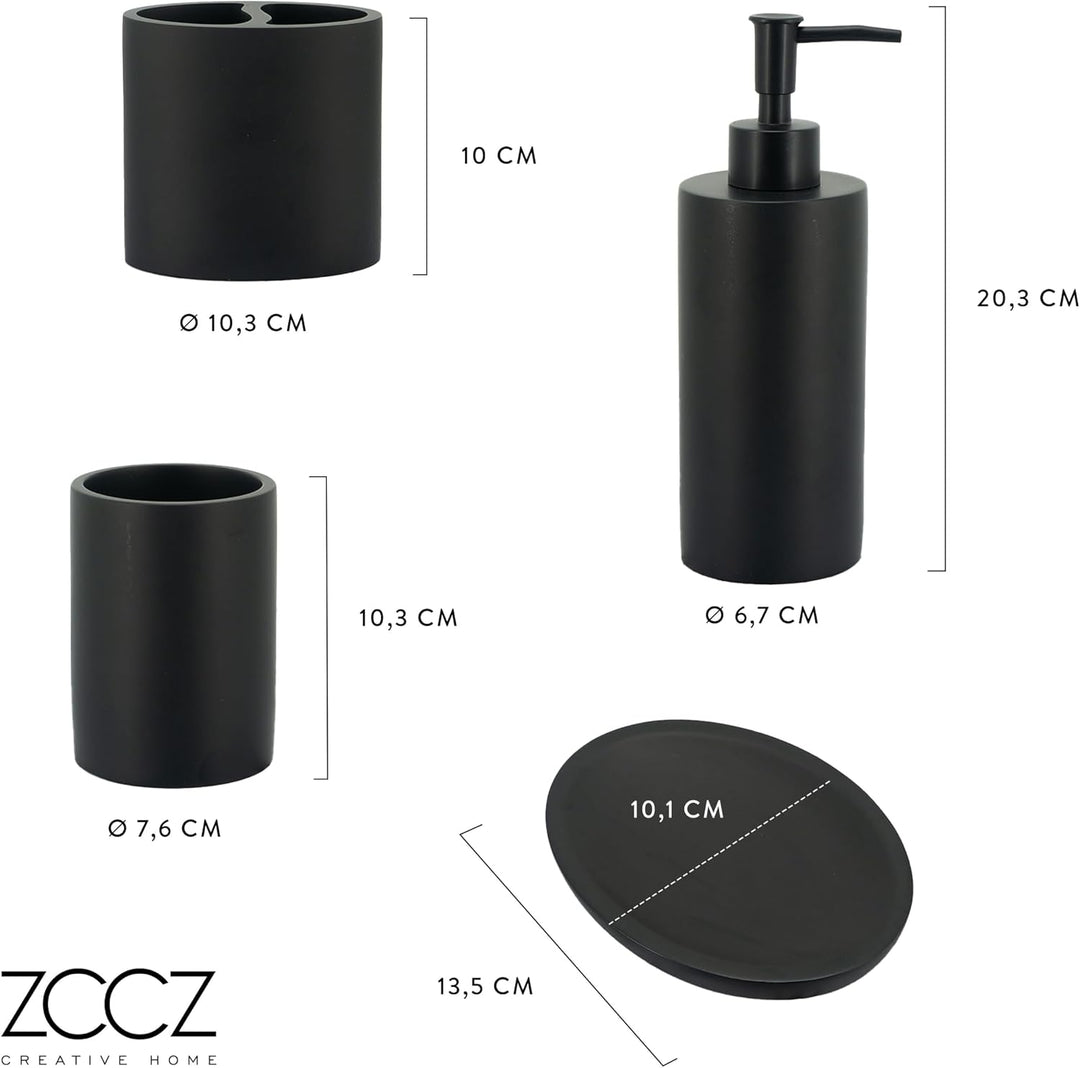 zccz Badezimmer-Accessoires-Set, 4-teilig, Marmormuster, Badezimmerzubehör-Set mit Seifenspender, Za