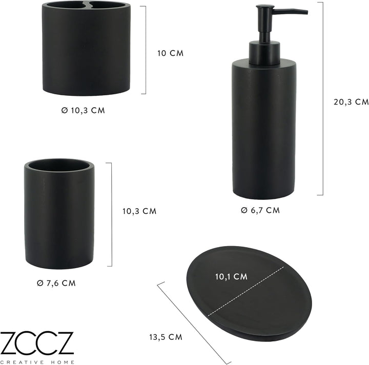 zccz Badezimmer-Accessoires-Set, 4-teilig, Marmormuster, Badezimmerzubehör-Set mit Seifenspender, Za