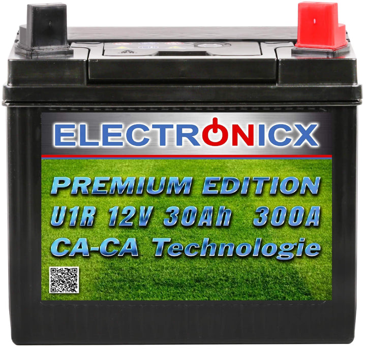 Electronicx Premium Rasentraktor Batterie 12V 30Ah Aufsitzrasenmäher Akku Rasenmäher Pluspol Rechts,