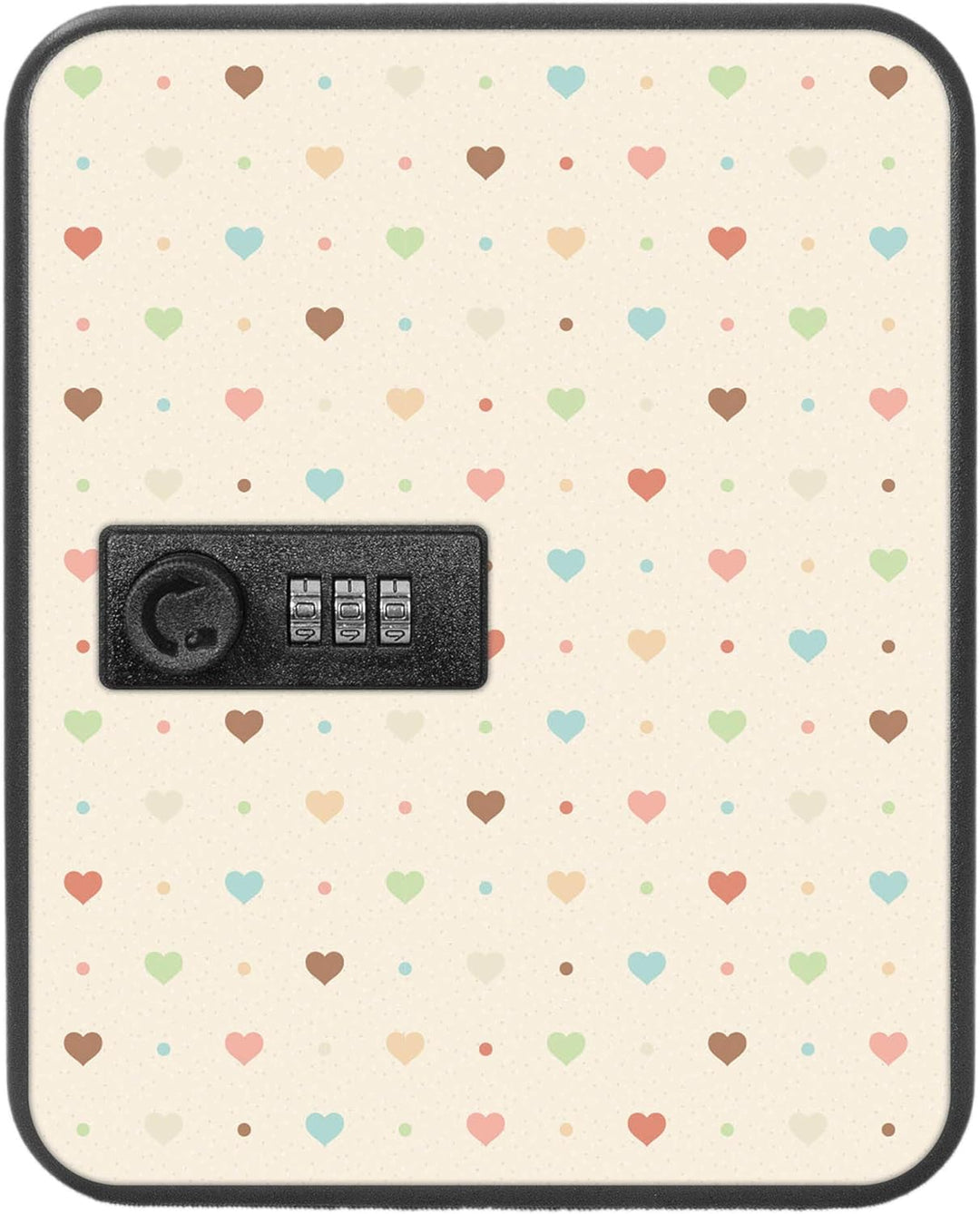 banjado® Burg-Wächter® abschliessbarer Schlüsselkasten mit Motiv Herzen bunt für 20 Schlüssel - Schl