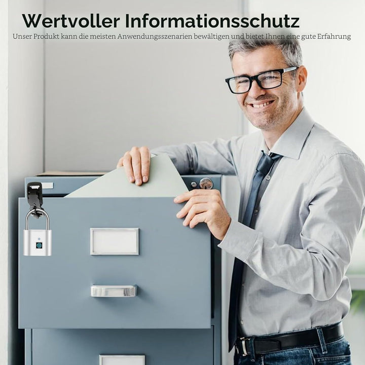 SPORWAY Fingerabdruck Schloss, USB-Aufladung Vorhängeschloss Schlüsselloses Schloss IP55 Wasserdicht