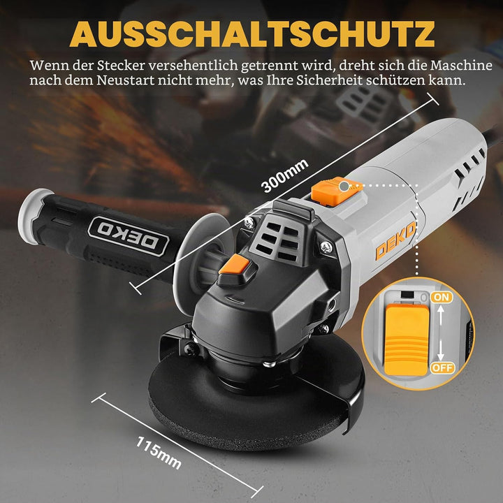 Winkelschleifer: DEKOPRO 115mm 750W Corded Electric Trennschleifer für Schneiden,Polieren und Schlei