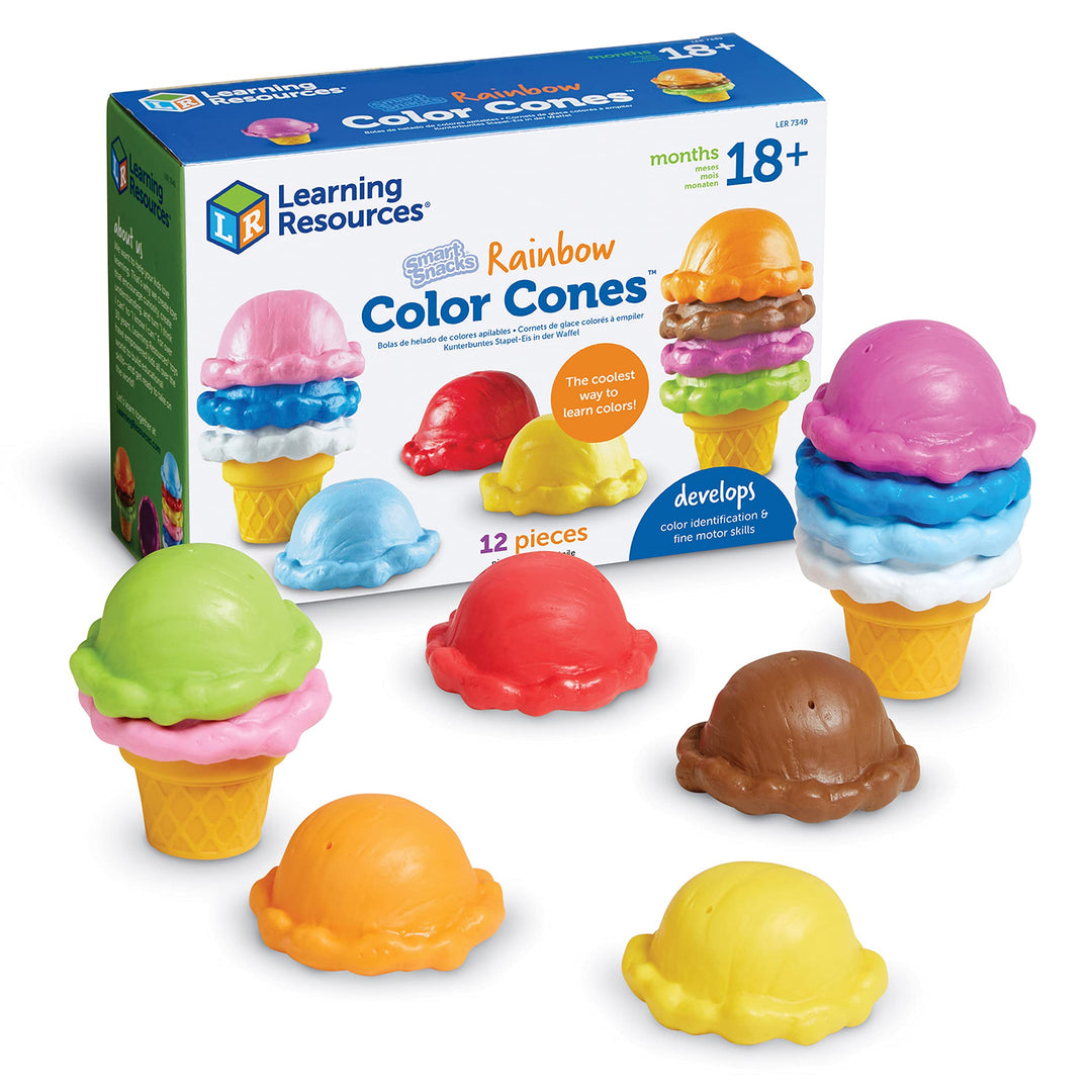 Learning Resources Smart Snacks Eiskugelset in Regenbogenfarben, Kegel, Kegel
