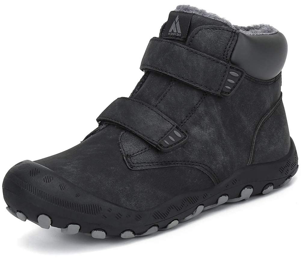 Mishansha Kinder Winterschuhe Gefüttert Winterstiefel für Jungen Mädchen Gr.24-38 24 EU Schwarz, 24