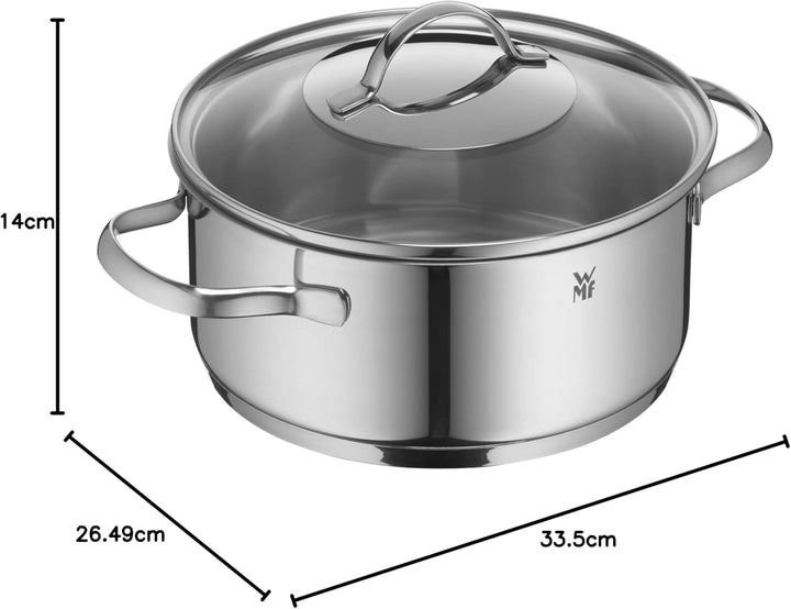 WMF Provence Plus Kochtopf gross 24cm, Glasdeckel, Bratentopf Induktion 4,1l, Cromargan Edelstahl po