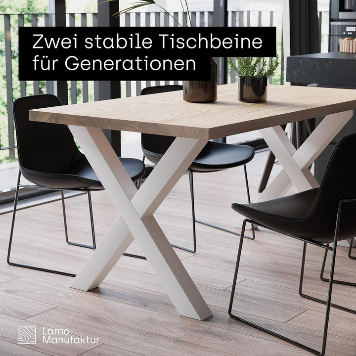 LAMO Manufaktur Tischbeine für Esstisch | Schreibtisch, Mark Light | Vierkantprofil 60x60 mm, Tischg