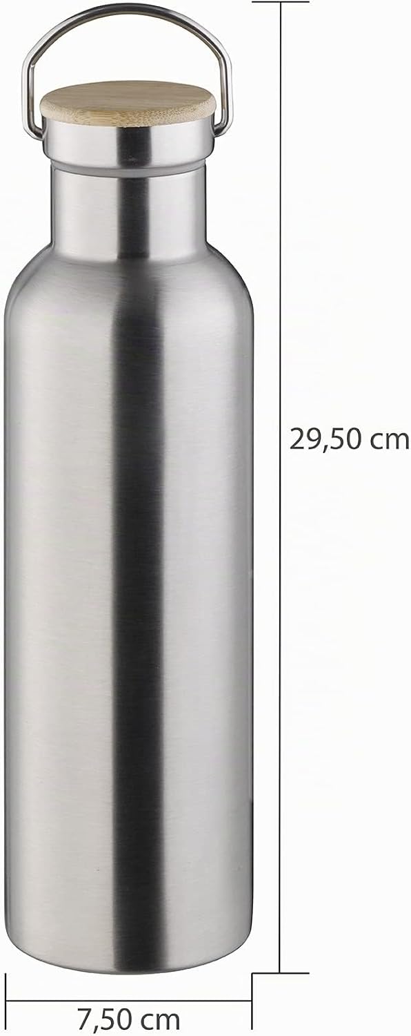 APS 66906 Hochwertige langlebige Edelstahl Isolierflasche/Trinkflasche mit 750 ml inkl. Tragebügel u