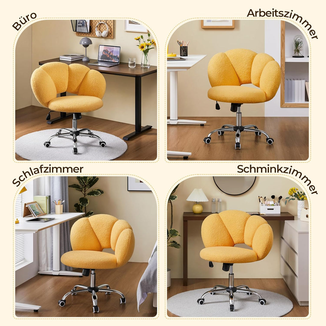 Yaheetech Schreibtischstuhl Bürostuhl Ergonomisch Bürosessel in Wolkenform Schminktischstuhl bis 136