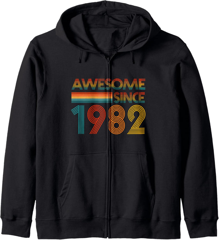 40. Geburtstag Männer Frauen Retro Awesome Since 1982 Kapuzenjacke